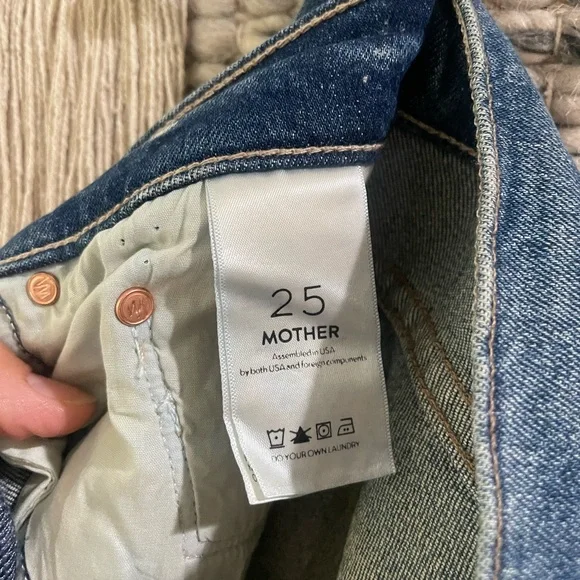 MOTHER The Vagabond Fray denim mini skirt sz 25 - Picture 5 of 7